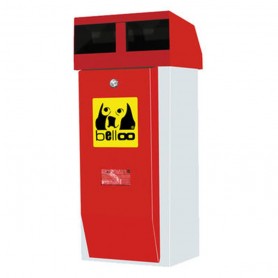 Corbeille pour déchets canins belloo-combi-luca-inox rouge