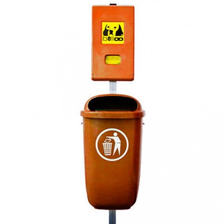 Combinaison distributeur belloo-boxx + Corbeille polyéthylène orange