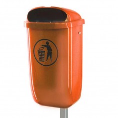 Corbeille en plastique 50l orange